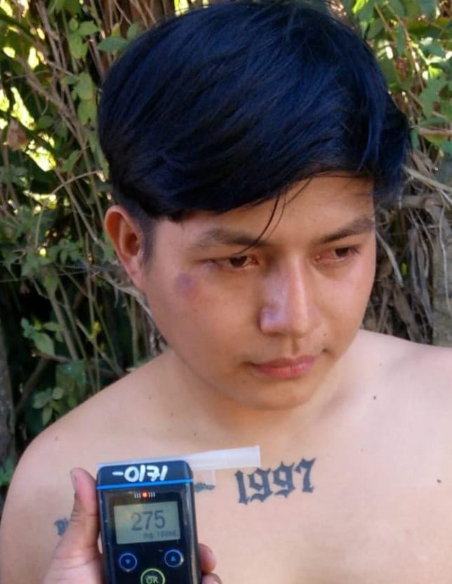 CAPTURAN A MOTOCICLISTA EBRIO TRAS PROVOCAR ACCIDENTE EN COJUTEPEQUE