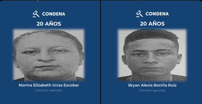 DOS PERSONAS RECIBEN 20 AÑOS DE PRISIÓN POR EXTORSIONAR A UNA VÍCTIMA EN LA PAZ