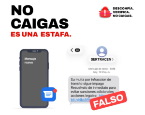 VMT ADVIERTE SOBRE ENLACES FALSOS PARA EL PAGO DE ESQUELAS Y LLAMA A LA PRECAUCIÓN
